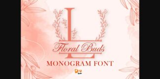 Floral Buds Monogram Font Poster 1