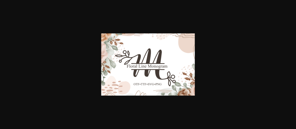 Floral Line Monogram Font Poster 3