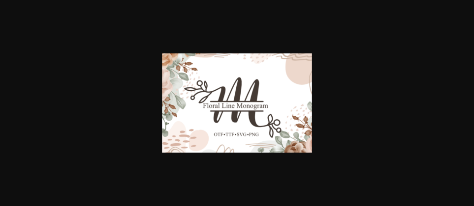 Floral Line Monogram Font Poster 1