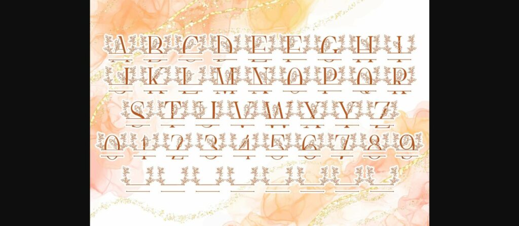 Floral Line Monogram Font Poster 6