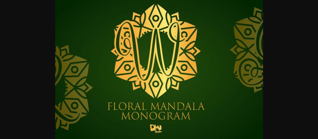 Floral Mandala Monogram Font Poster 3