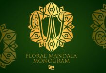 Floral Mandala Monogram Font Poster 1