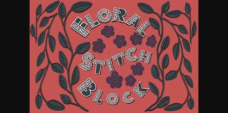 Floral Stitch Block Font Poster 1