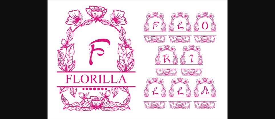 Florista Fista III Monogram Font Poster 3