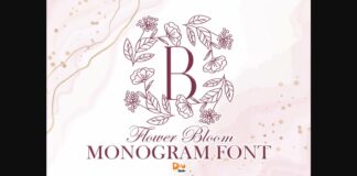 Flower Bloom Monogram Font Poster 1