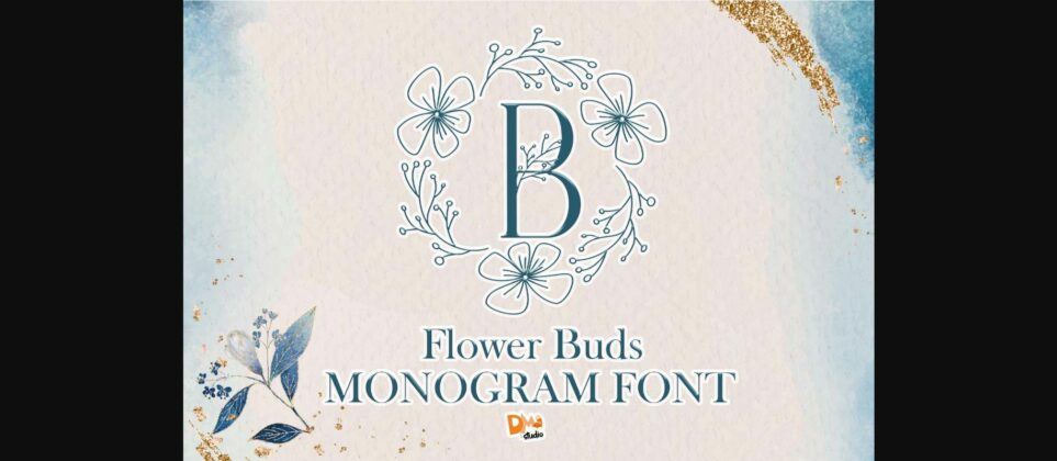 Flower Buds Monogram Font Poster 1