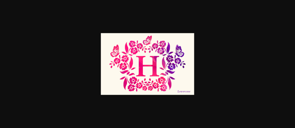 Flower Butterfly Monogram Font Font Poster 4