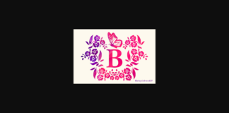 Flower Butterfly Monogram Font Font Poster 1