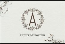 Flower Monogram Font Poster 1