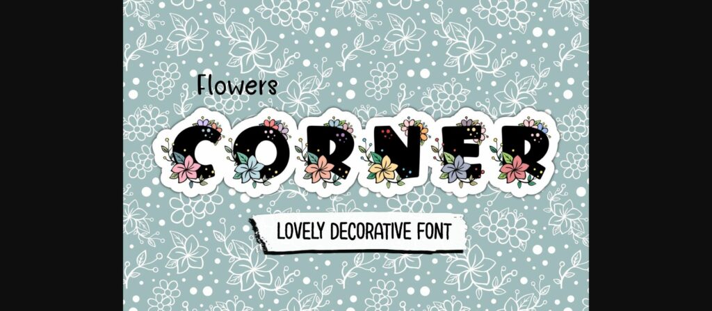 Flowers Corner Font Poster 3