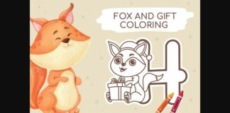 Fox and Gift Coloring Font Poster 1