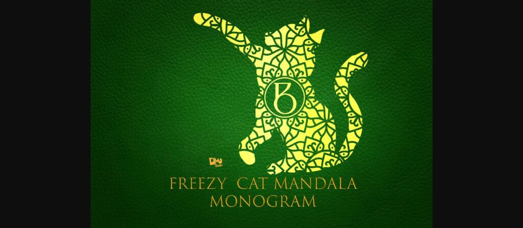 Freezy Cat Mandala Monogram Font Poster 3