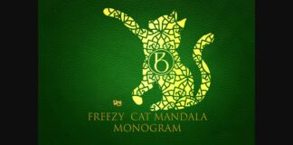 Freezy Cat Mandala Monogram Font Poster 1