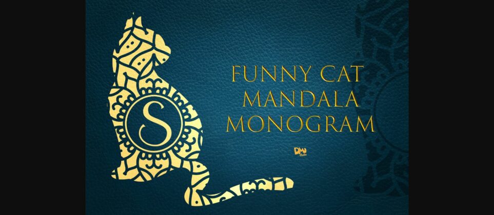 Funny Cat Mandala Monogram Font Poster 3