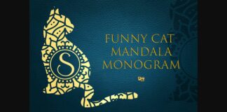 Funny Cat Mandala Monogram Font Poster 1