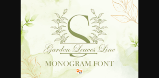 Garden Leaves Line Monogram Font Poster 1