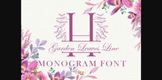 Garden Leaves Line Font Poster 1