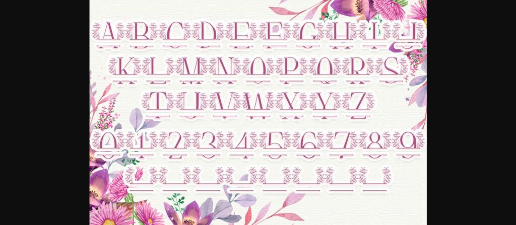 Garden Leaves Line Font Poster 6