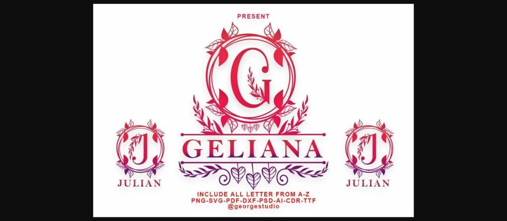 Geliana Monogram Font Poster 3