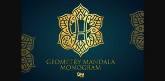 Geometry Mandala Monogram Font Poster 1