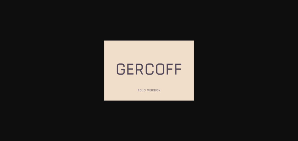 Gercoff Bold Font Poster 3