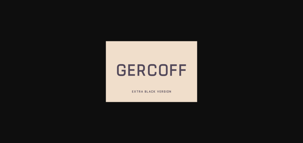 Gercoff Extra Black Font Poster 3