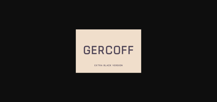 Gercoff Extra Black Font Poster 1