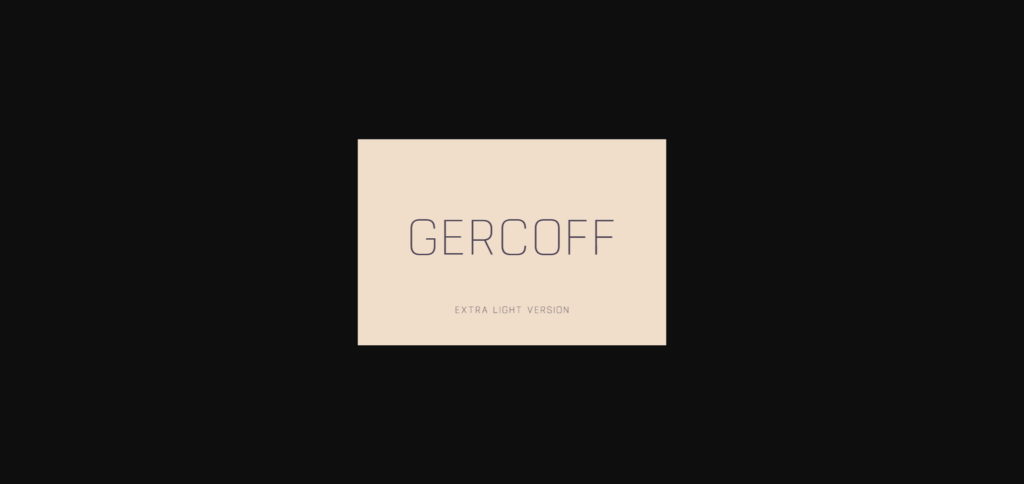 Gercoff Extra Light Font Poster 1