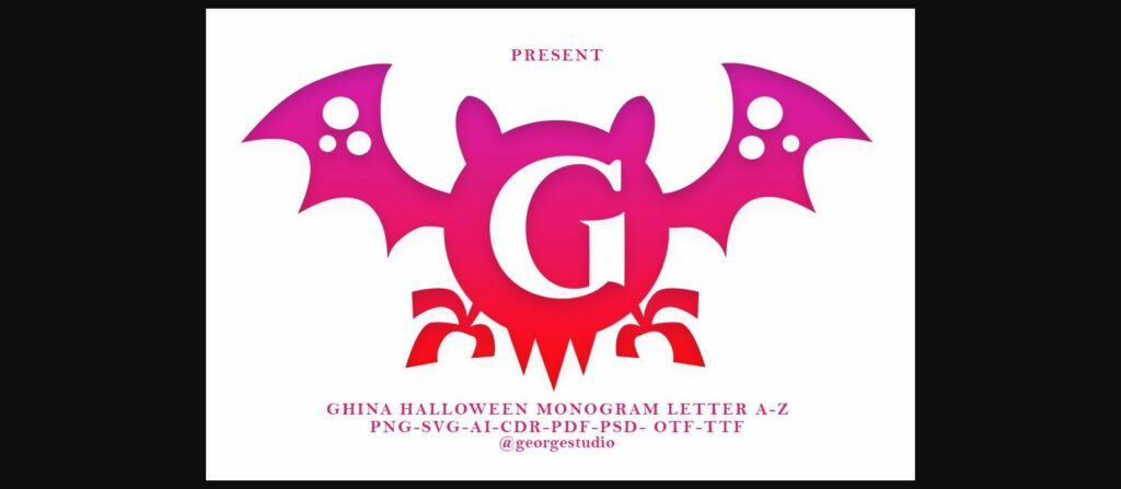 Ghina Halloween Monogram Font Poster 1