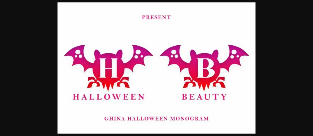 Ghina Halloween Monogram Font Poster 4