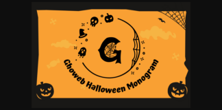 Ghoweb Halloween Monogram Font Poster 1