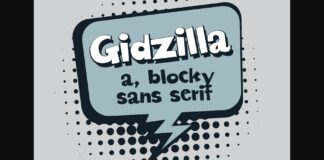 Gidzilla Font Poster 1