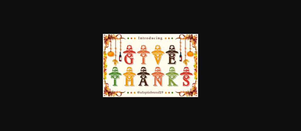 Give Thanks Monogram Font Poster 3