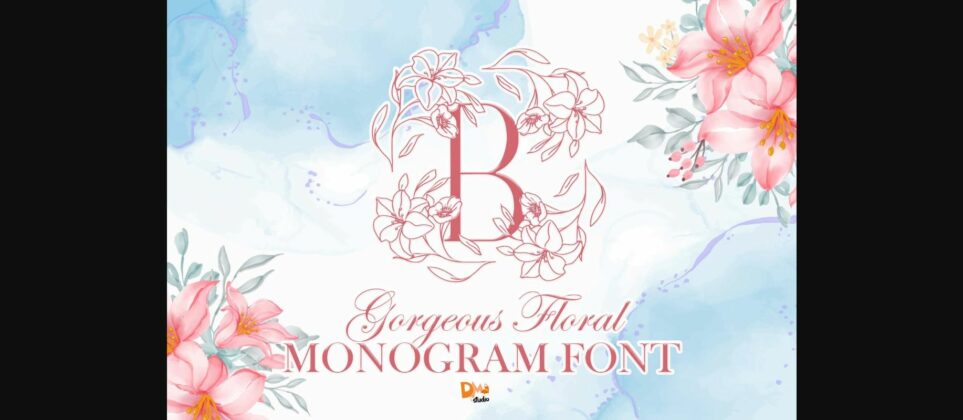 Gorgeous Floral Monogram Font Poster 1