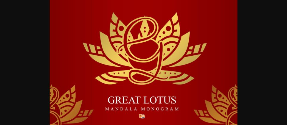 Great Lotus Mandala Monogram Font Poster 3