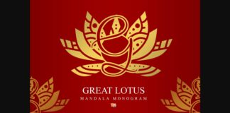 Great Lotus Mandala Monogram Font Poster 1