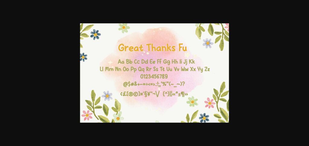 Great Thanks Fu Font Poster 4