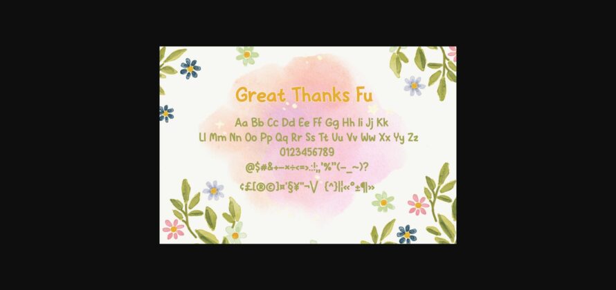 Great Thanks Fu Font Poster 4