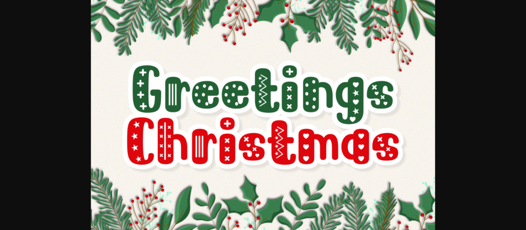 Greetings Christmas Font Poster 3