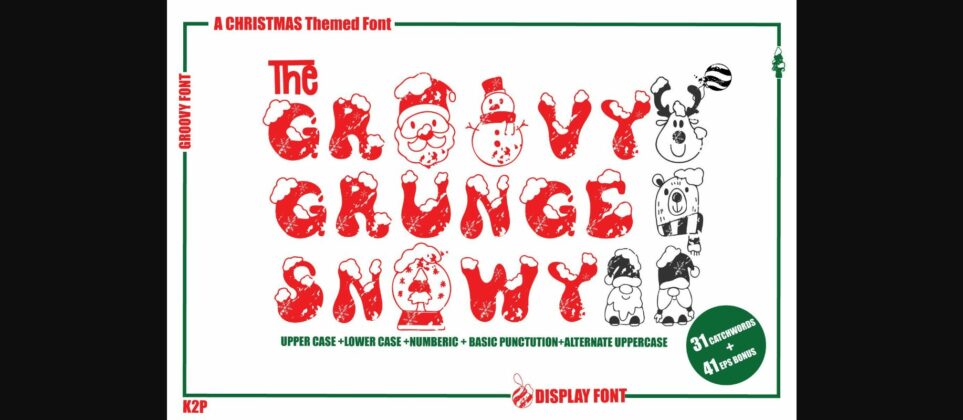 Groovy Grunge Snowy Font Poster 3