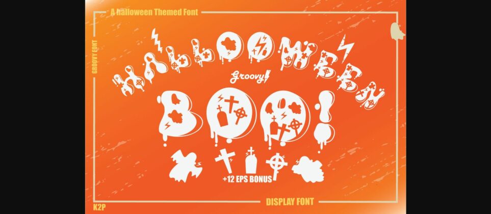 Groovy Halloween Boo Font Poster 3