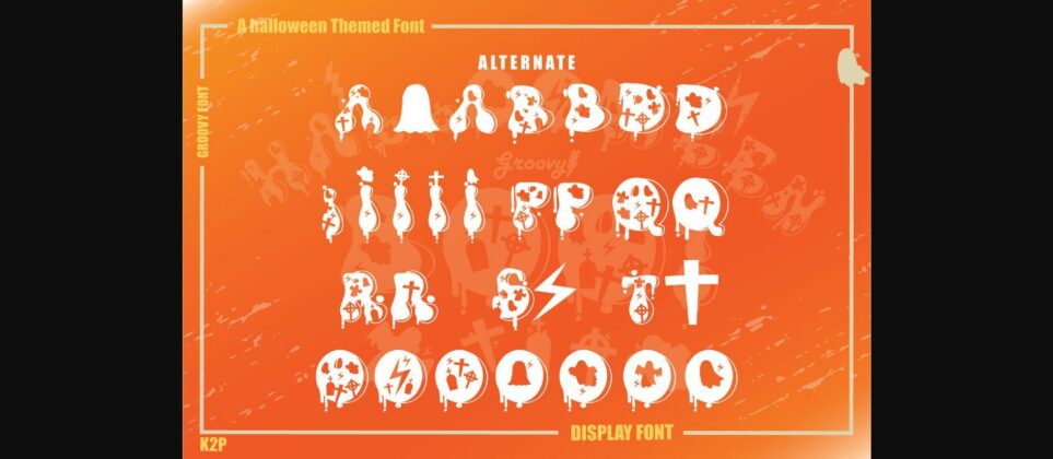 Groovy Halloween Boo Font Poster 10