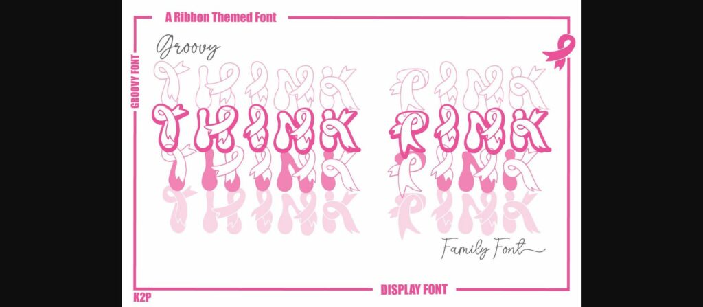 Groovy Think Pink Font Poster 3