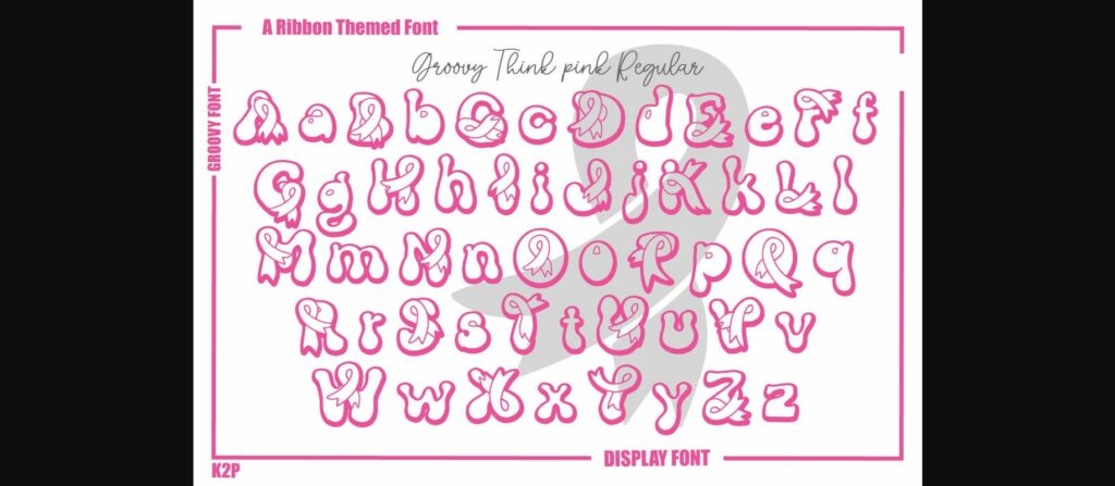 Groovy Think Pink Font Poster 4