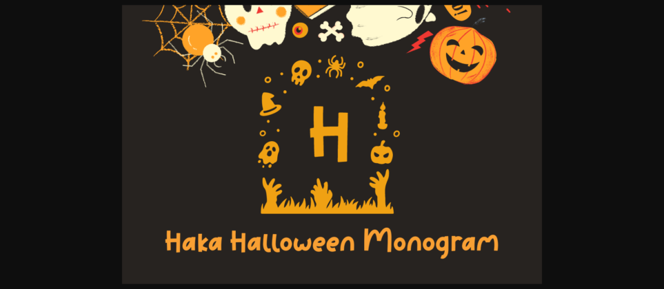 Haka Halloween Monogram Font Poster 3