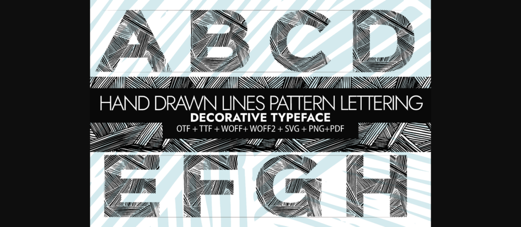 Hand Drawn Ink Lines Font Poster 3