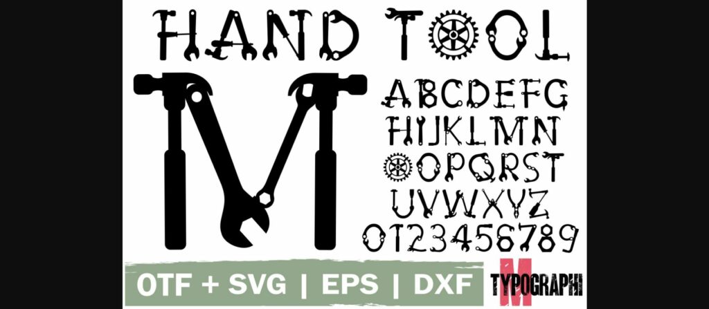 Hand Tool Font Poster 3