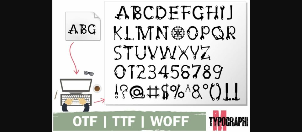 Hand Tool Font Poster 4