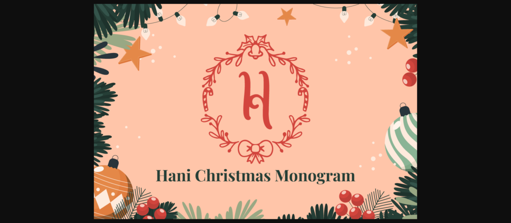 Hani Christmas Monogram Font Poster 1