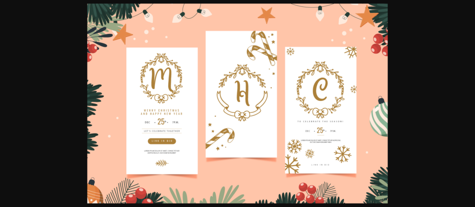 Hani Christmas Monogram Font Poster 5